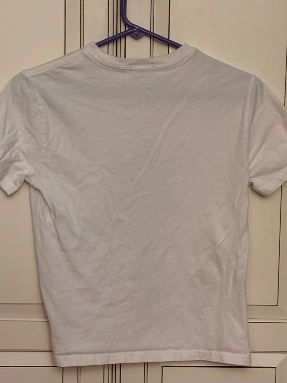 Boys Polo by Ralph Lauren White Crewneck Tee with Navy Polo Graphic- size S (8)